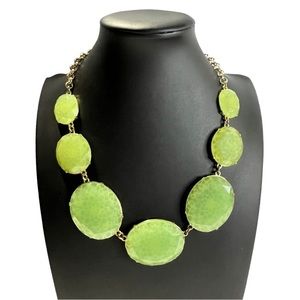 Faceted Statement Link Necklace Green Fashion Jewelry
